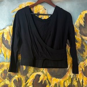 n: PHILANTHROPY black rayon | cotton trim top reversible sz M
